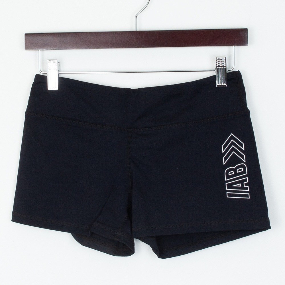 IAB MFG Womens Black Performance Workout Shorts Size Small Athletic Activewear